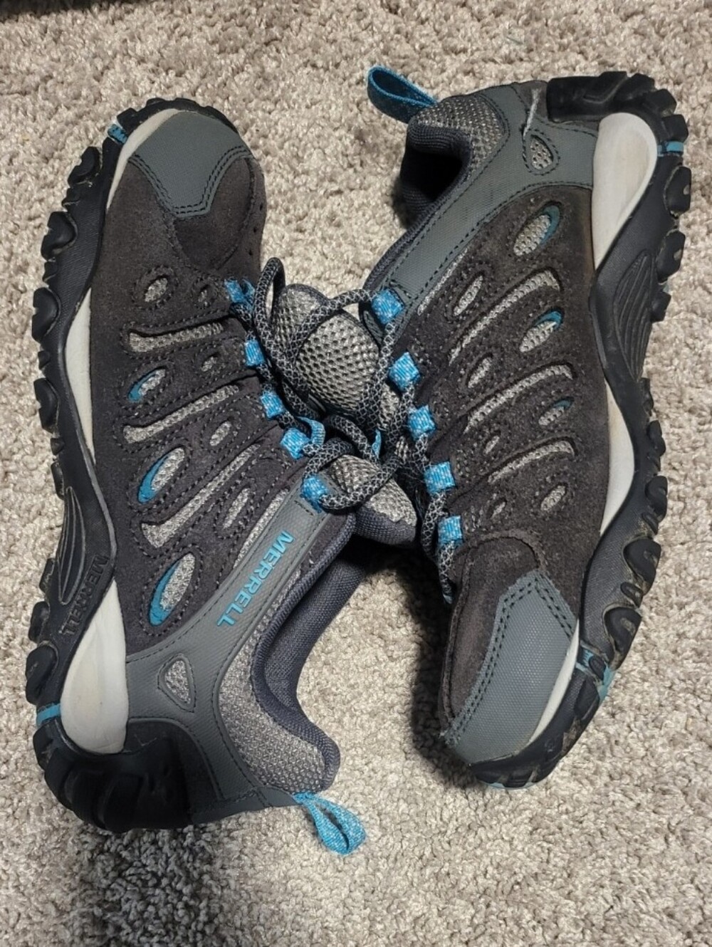 Merrell Women's Crosslander 2 Hiking Shoes US 7.5 Gray Blue